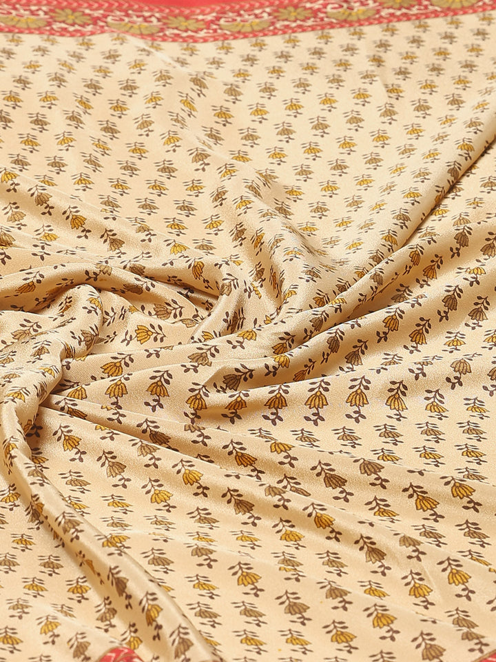 Floral Printed Crepe Woven Saree