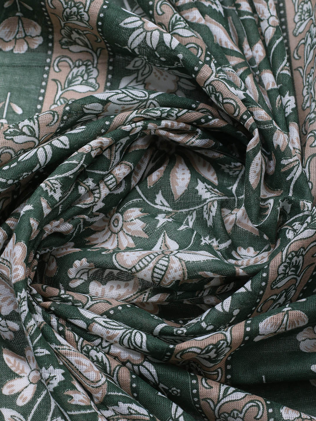 Printed Cotton Blend Unstitched Suit With Pant &amp; Dupatta