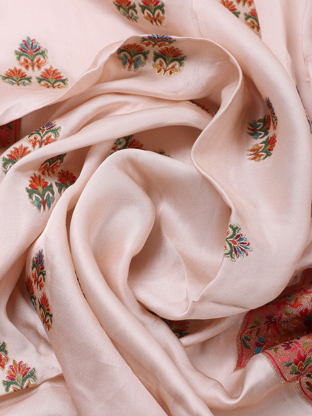 Woven Design Satin Unstitched Suit With Pant &amp; Dupatta