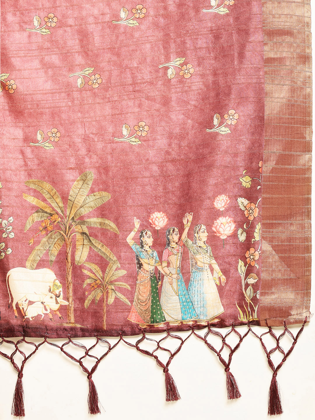 Digital Printed Tussar Saree