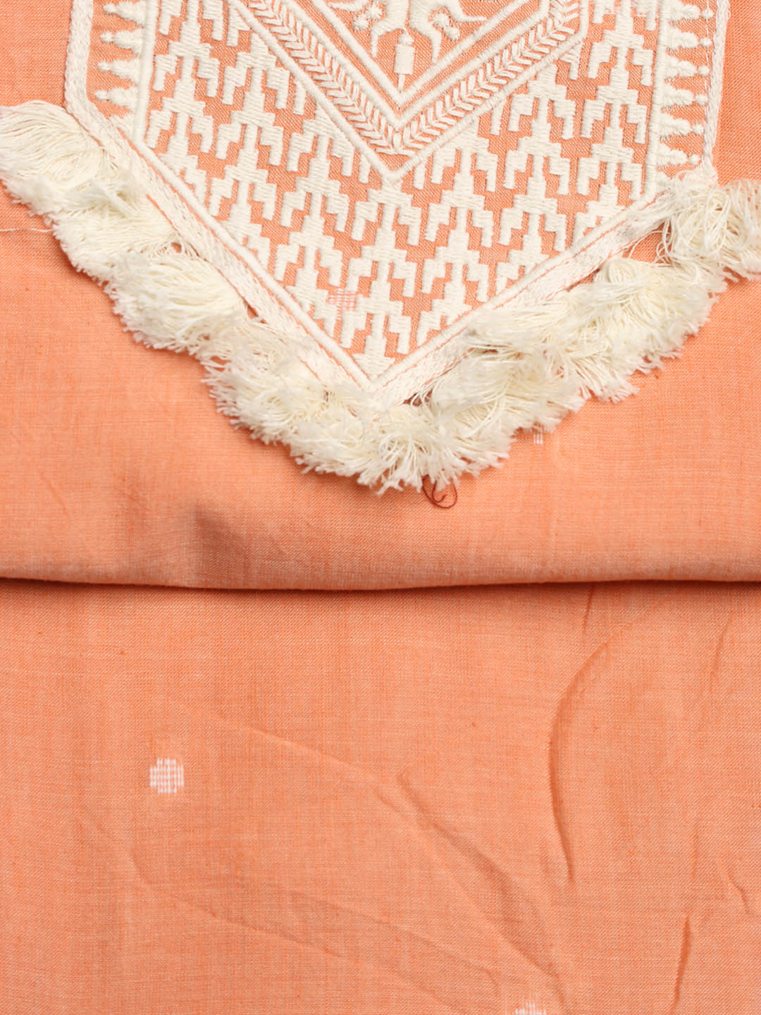 Neck Embroidered Cotton Blend Unstitched Suit With Dupatta