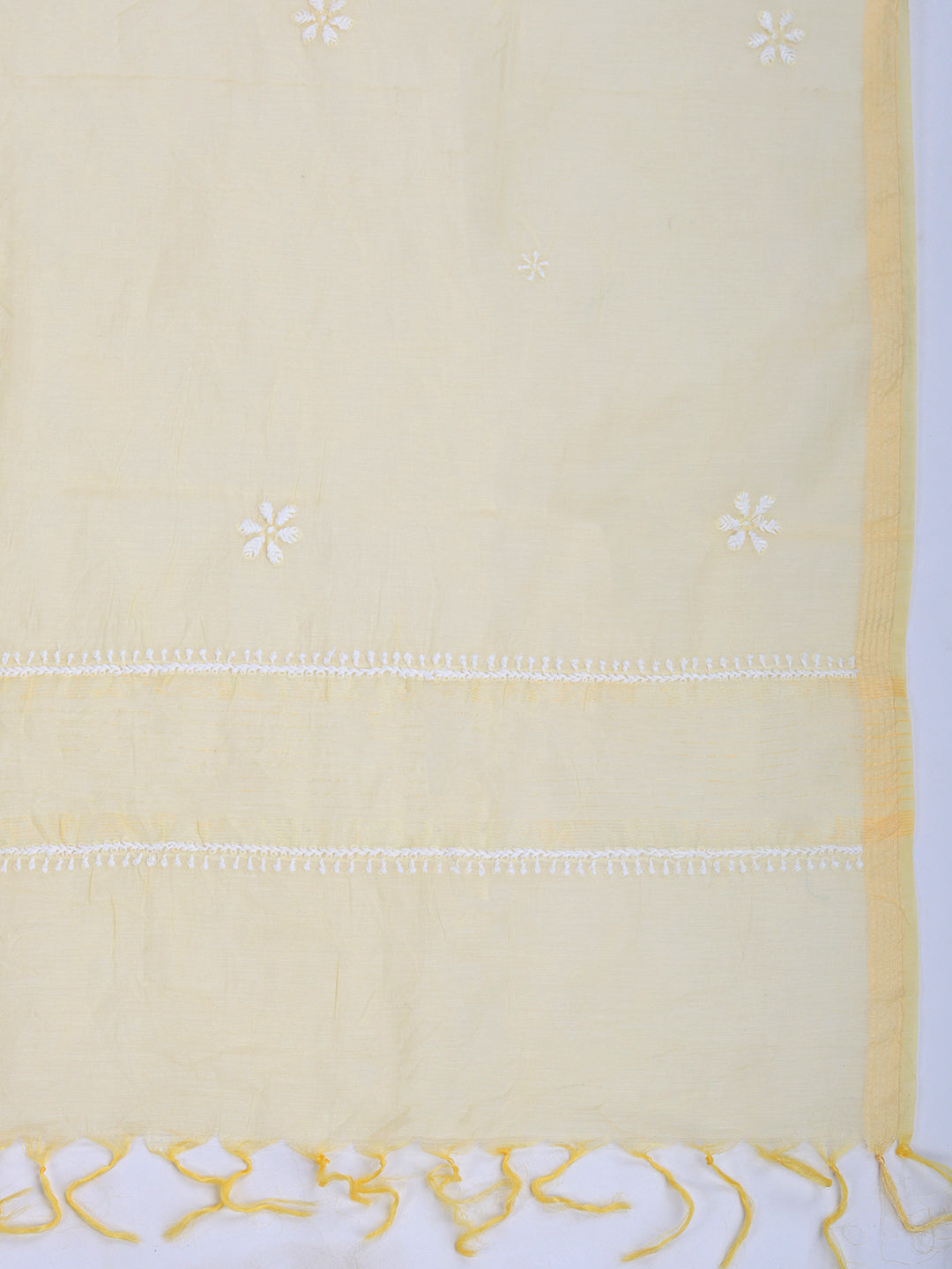Embroidered Chanderi Suit Set With Dupatta