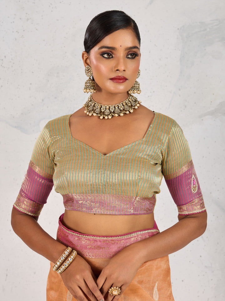 Embroidered Tissue Linen Saree