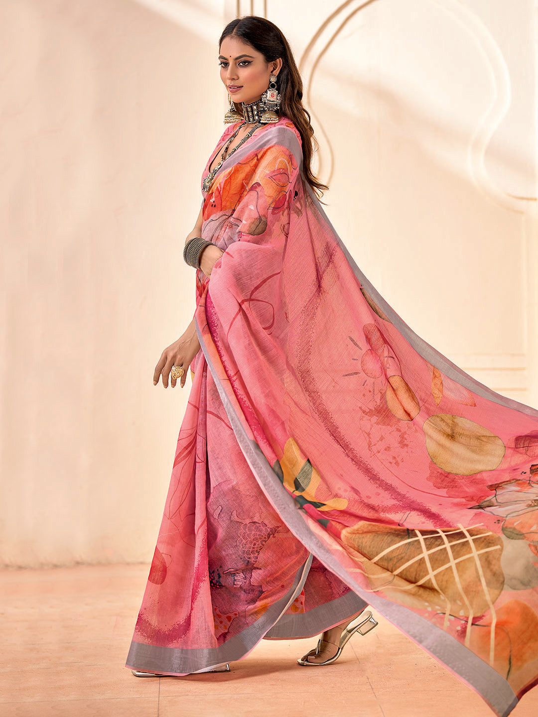 Digital Printed Cotton Saree