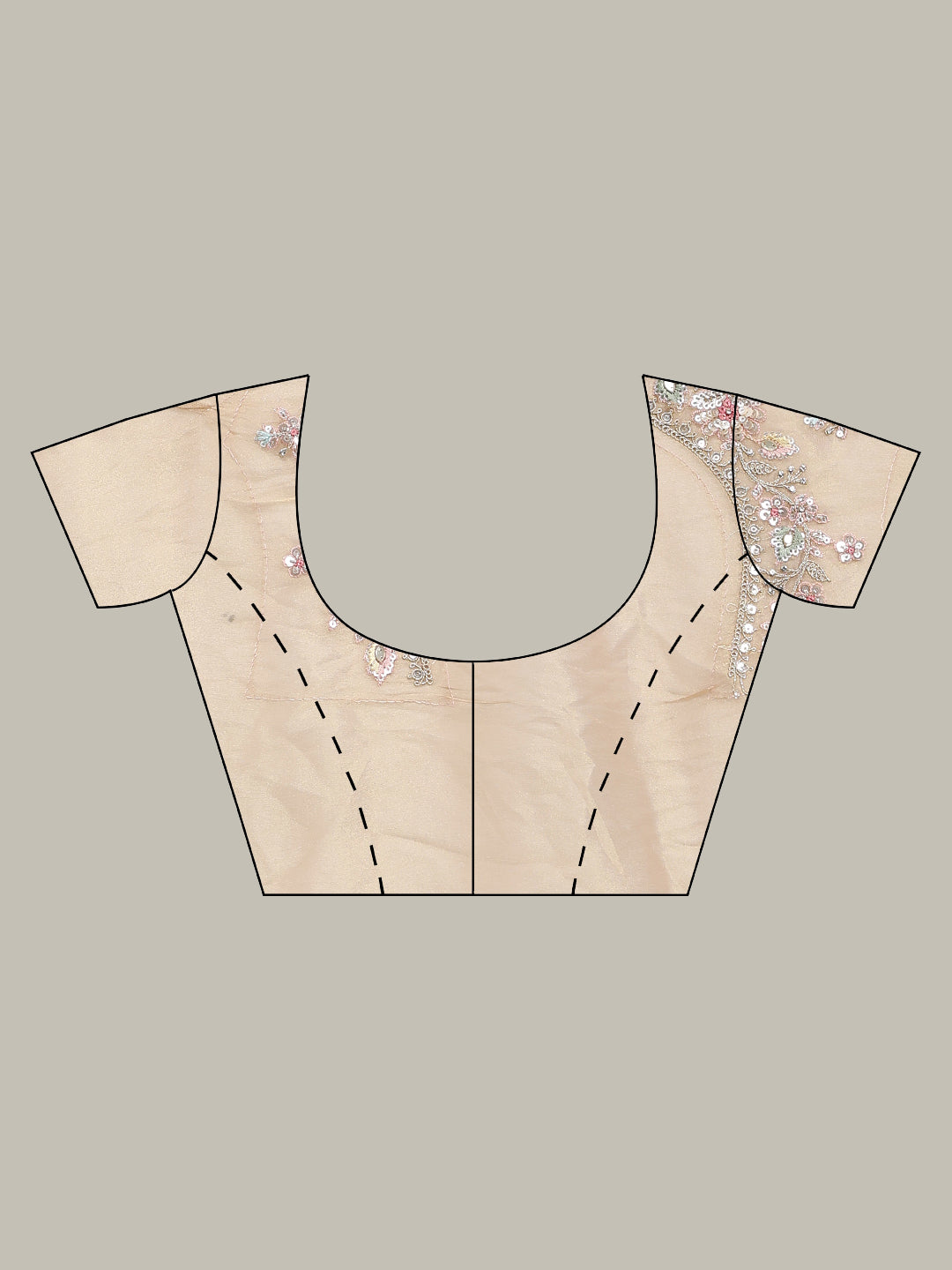 Sequin Embroidered Border Tissue Saree