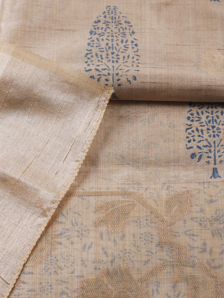 Printed Cotton Blend Unstitched Suit With Pant &amp; Dupatta