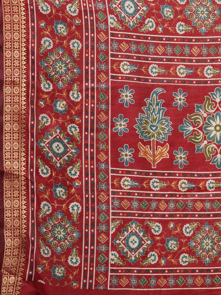 Digital Printed Art Silk Saree