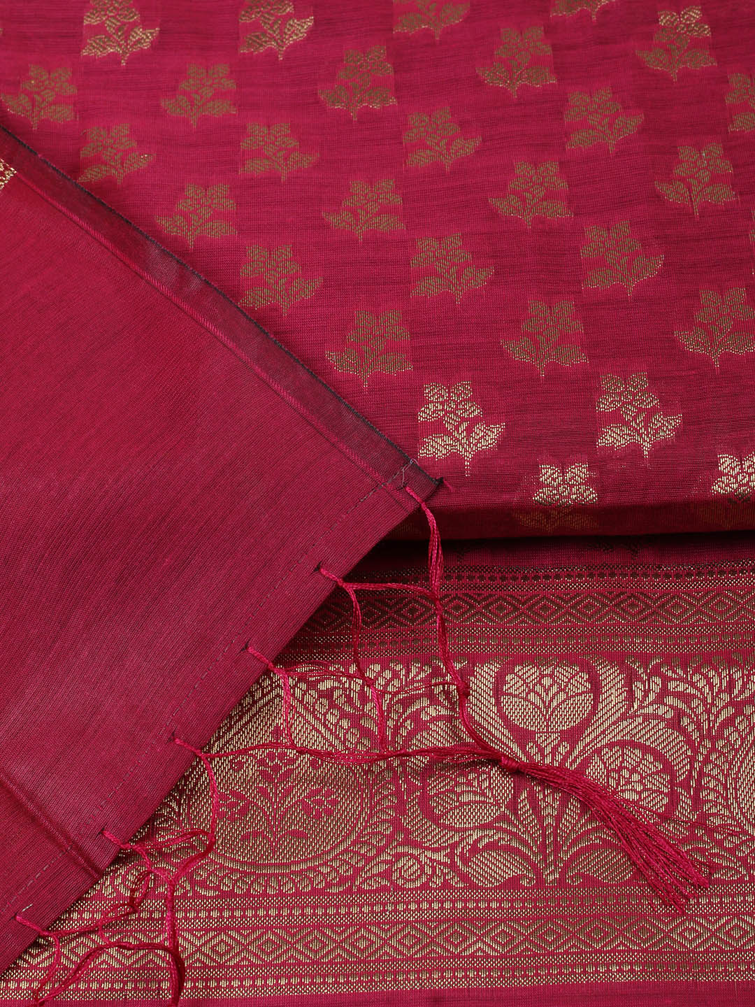 Woven Design Chanderi Unstitched Suit With Pant &amp; Dupatta