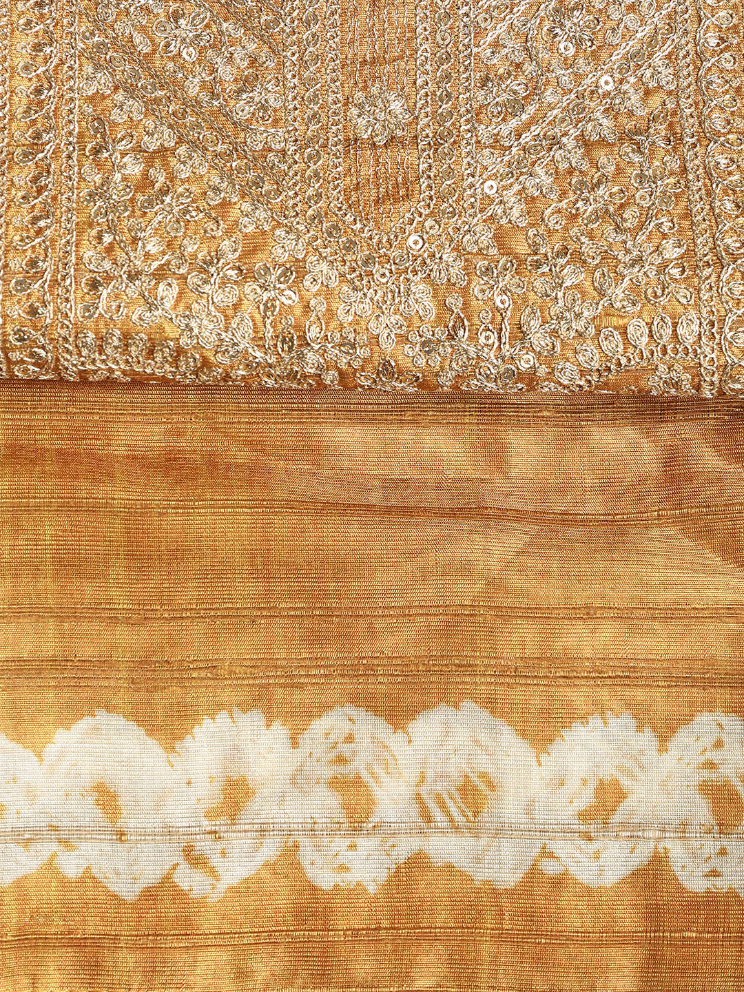 Embroidered Tussar Unstitched Suit With Dupatta