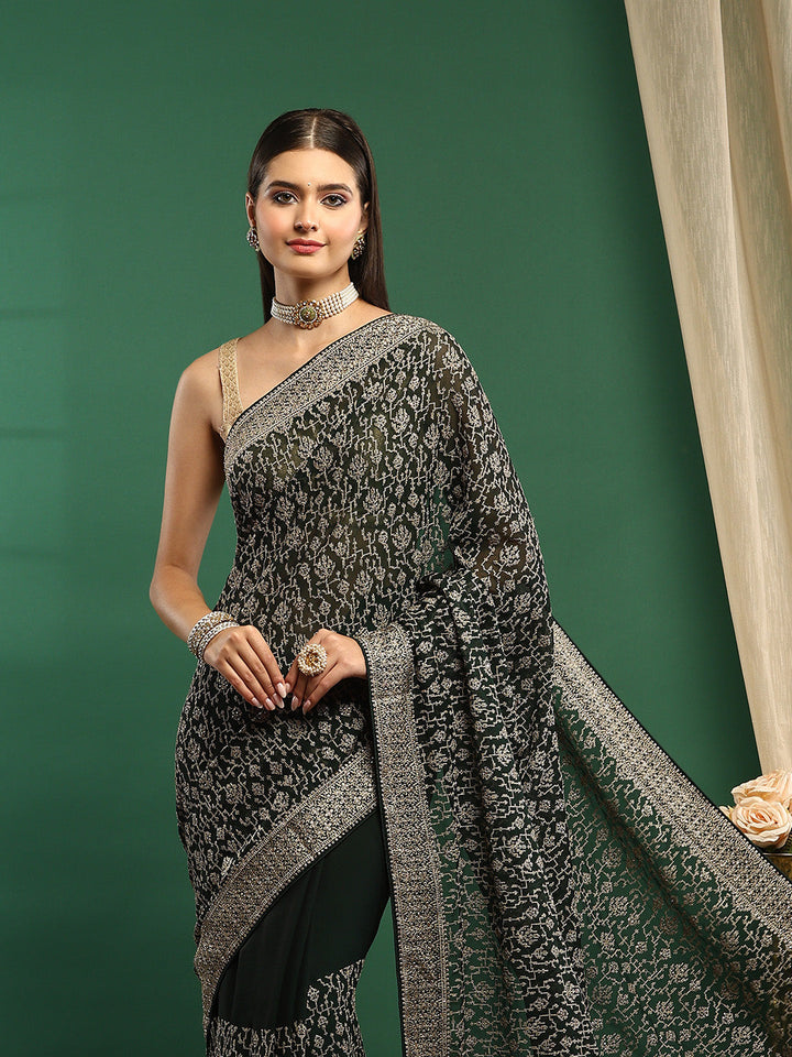 Embroidered Georgette Saree