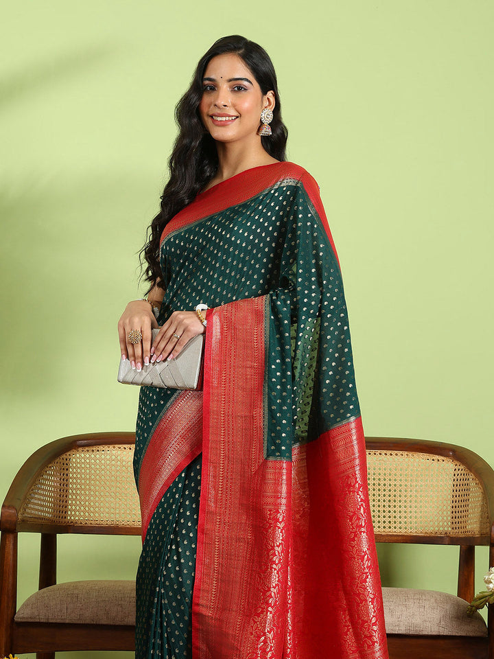 Plain Crepe Saree