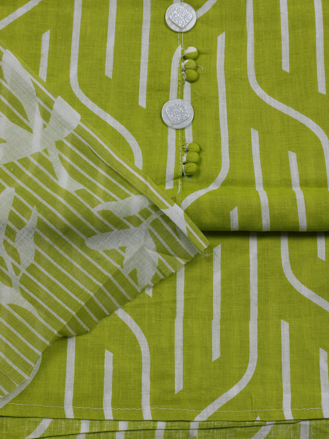 Printed Cotton Blend Unstitched Suit With Dupatta