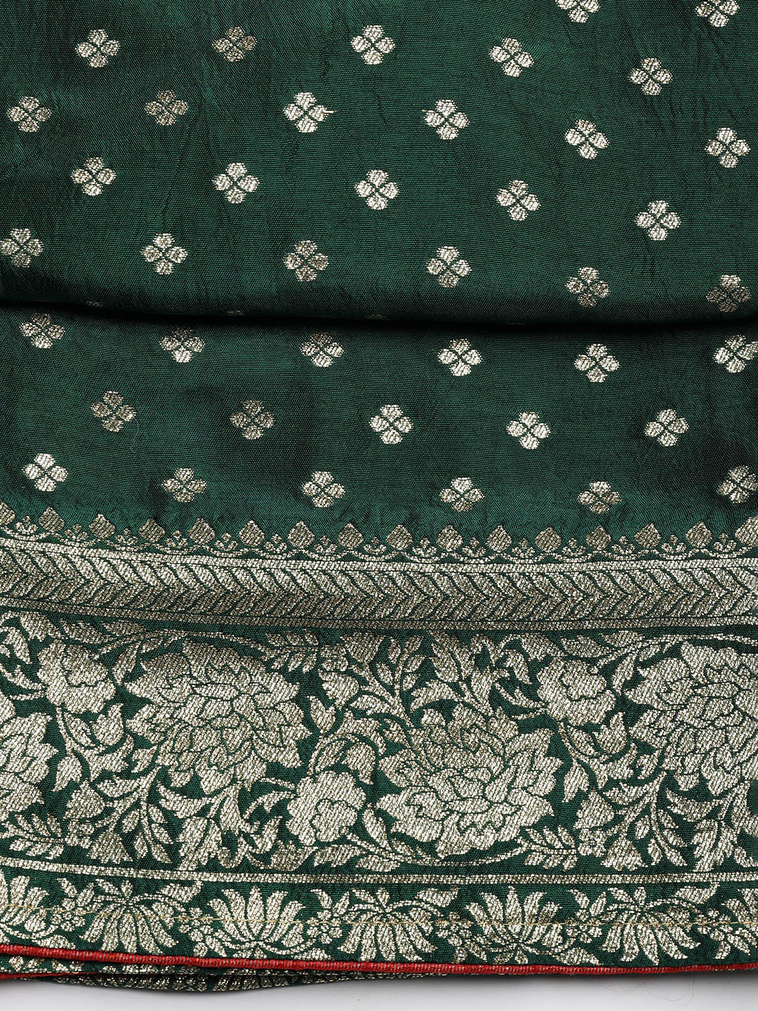 Zari Embroidered Chanderi Unstitched Suit With Dupatta