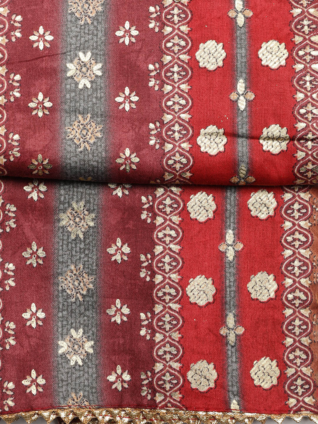 Neck Embroidered Cotton Blend Unstitched Suit With Dupatta