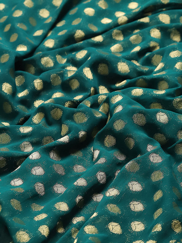 Zari Border Booti Chiffon Woven Saree