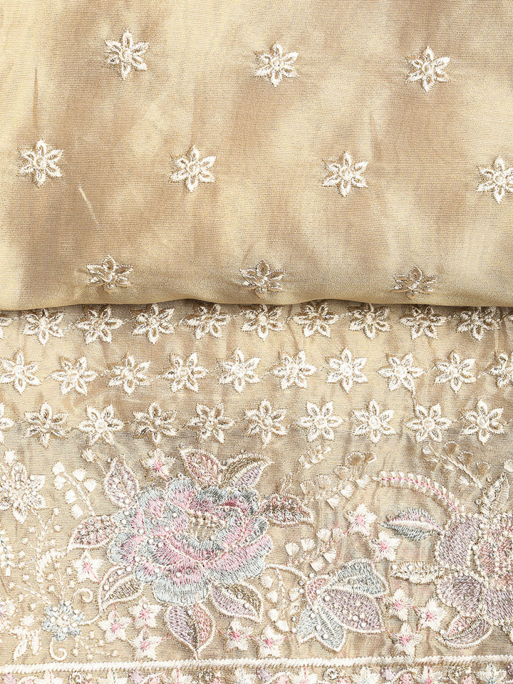 Embroidered Tissue Unstitched Suit With Dupatta
