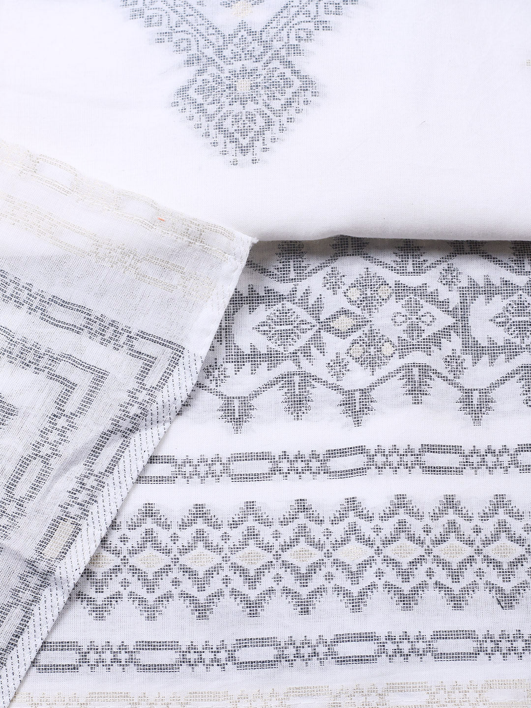 Woven Design Cotton Blend Unstitched Suit With Pant &amp; Dupatta