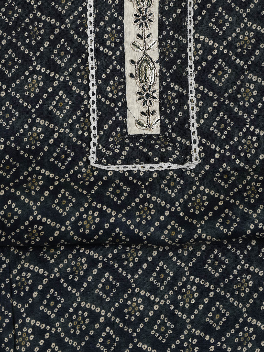 Printed Cotton Blend Unstitched Suit With Dupatta