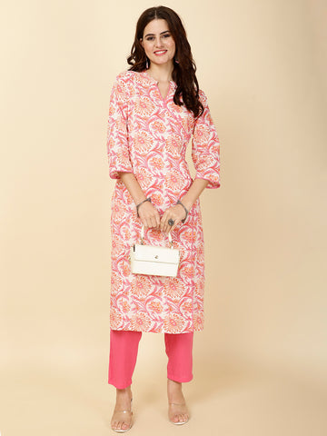 Printed Cotton Kurta Set