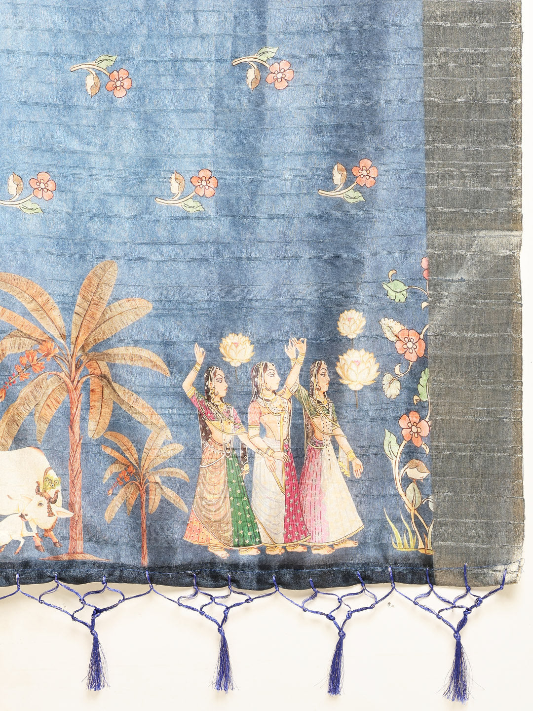 Digital Printed Tussar Saree