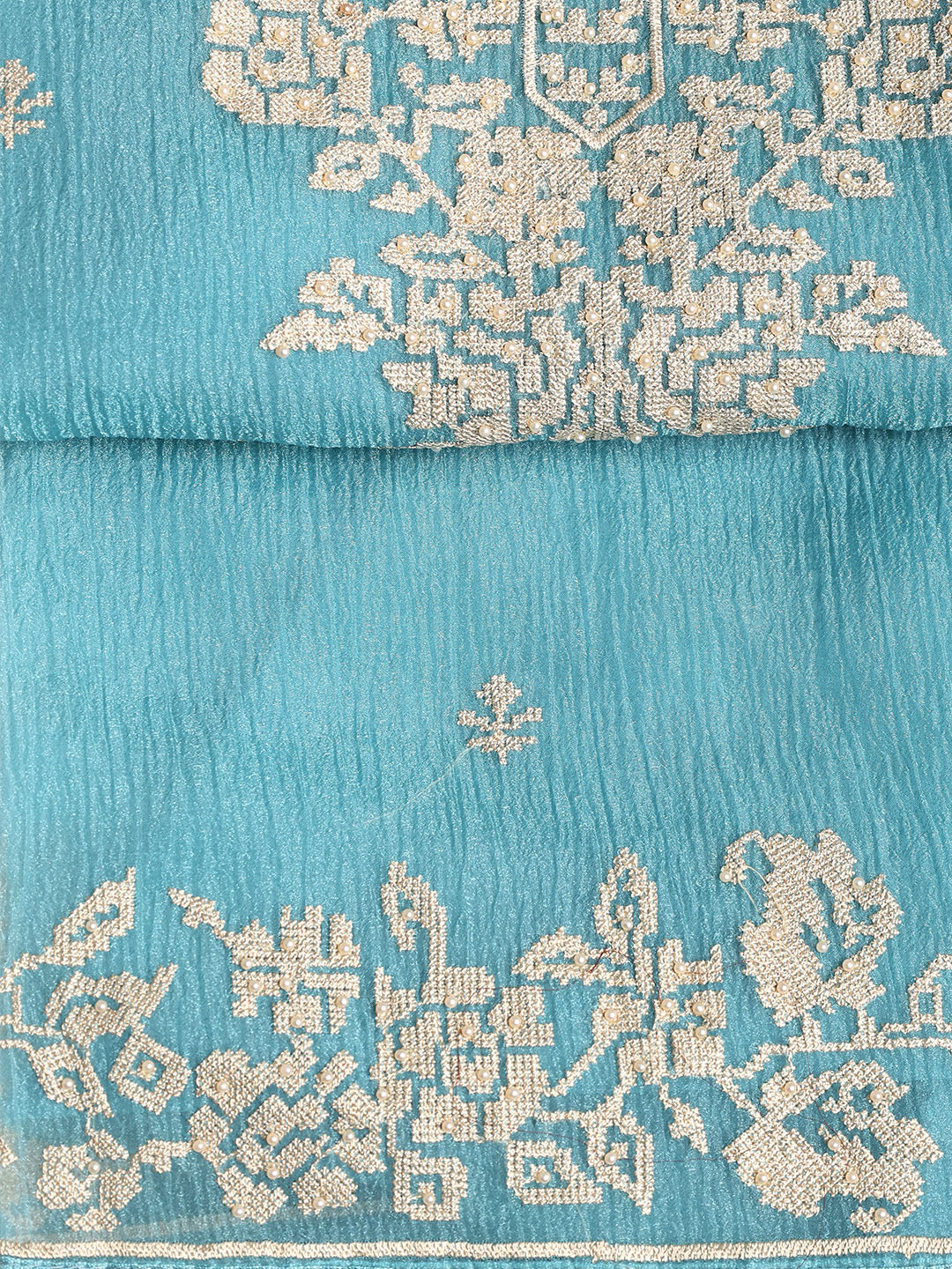 Embroidered Tissue Unstitched Suit With Dupatta