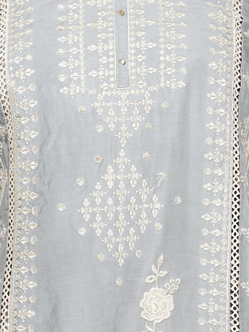 Neck Embroidered Muslin Unstitched Suit Piece With Dupatta