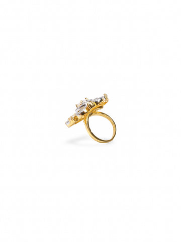 Diamond Gold-plated Statement Ring