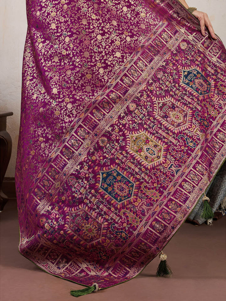 Woven Design Pashmina Saree
