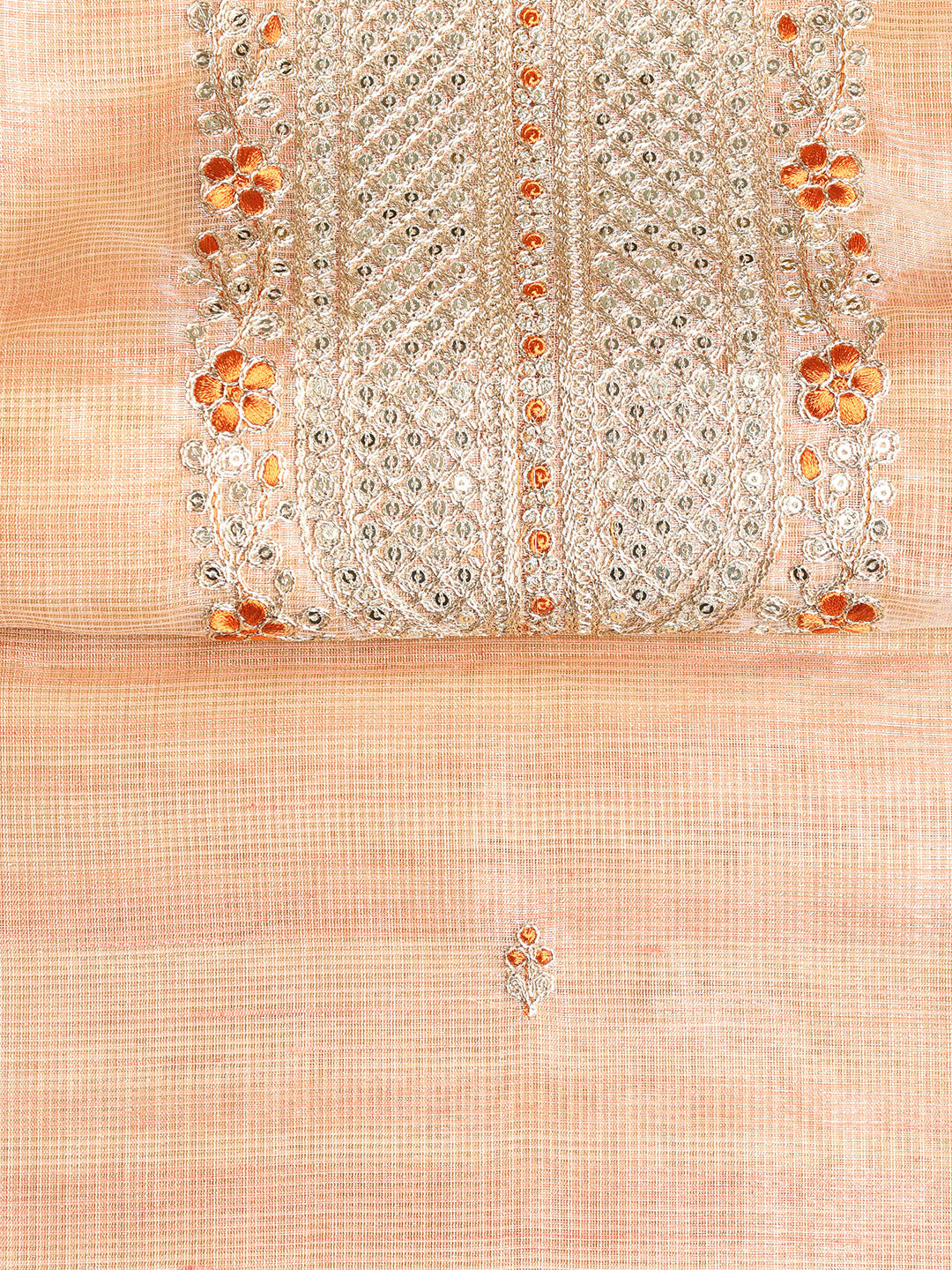 Embroidered Tissue Unstitched Suit With Dupatta
