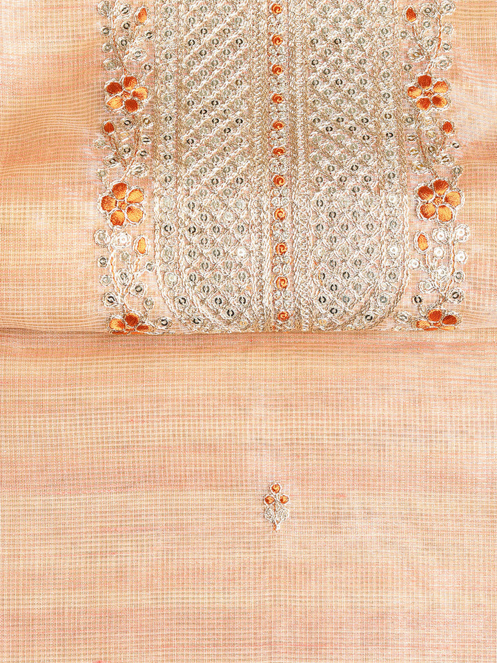 Embroidered Tissue Unstitched Suit With Dupatta