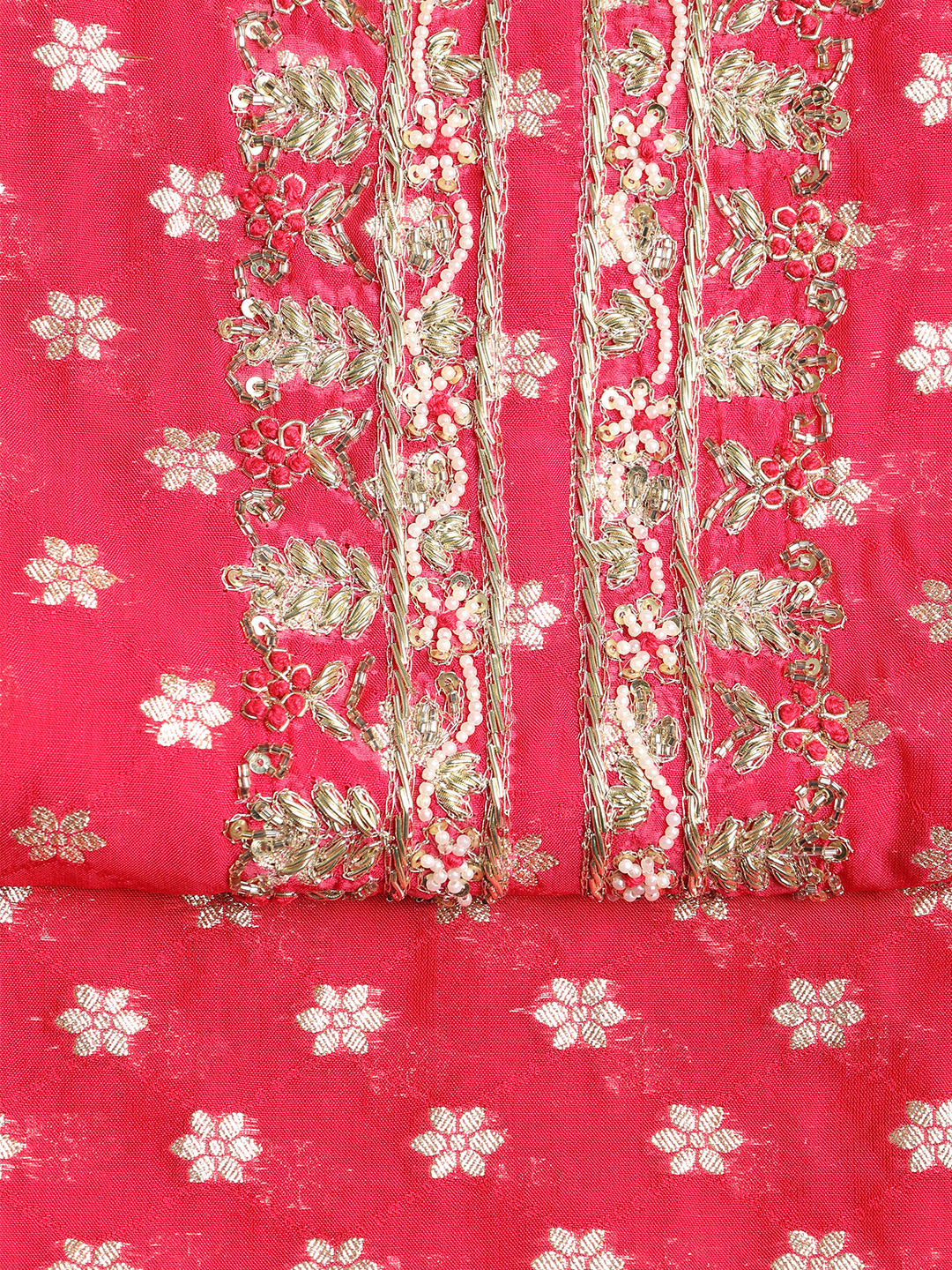 Neck Embroidered Georgette Unstitched Suit With Dupatta