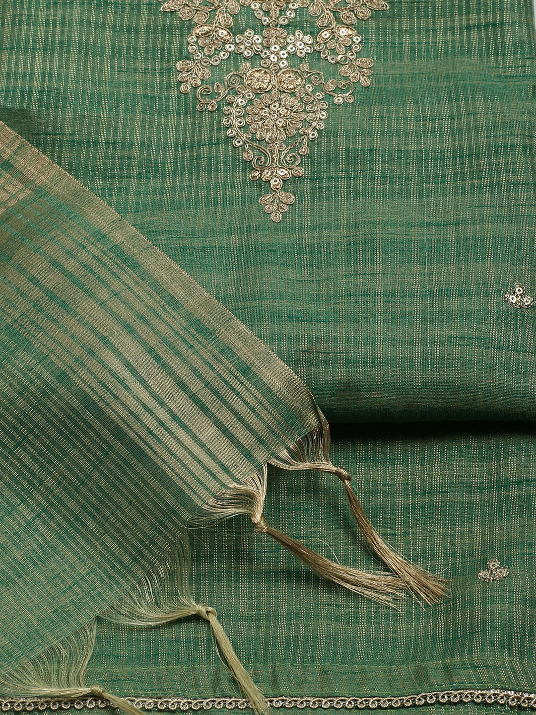 Embroidered Organza Unstitched Suit With Dupatta