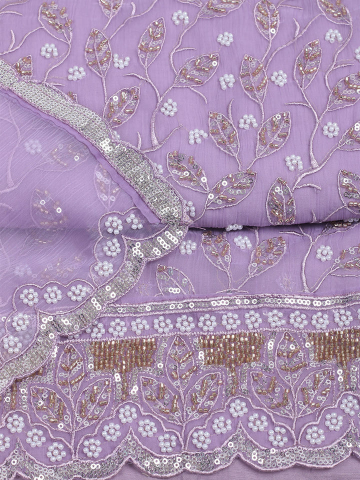Embroidered Chiffon Unstitched Suit With Dupatta