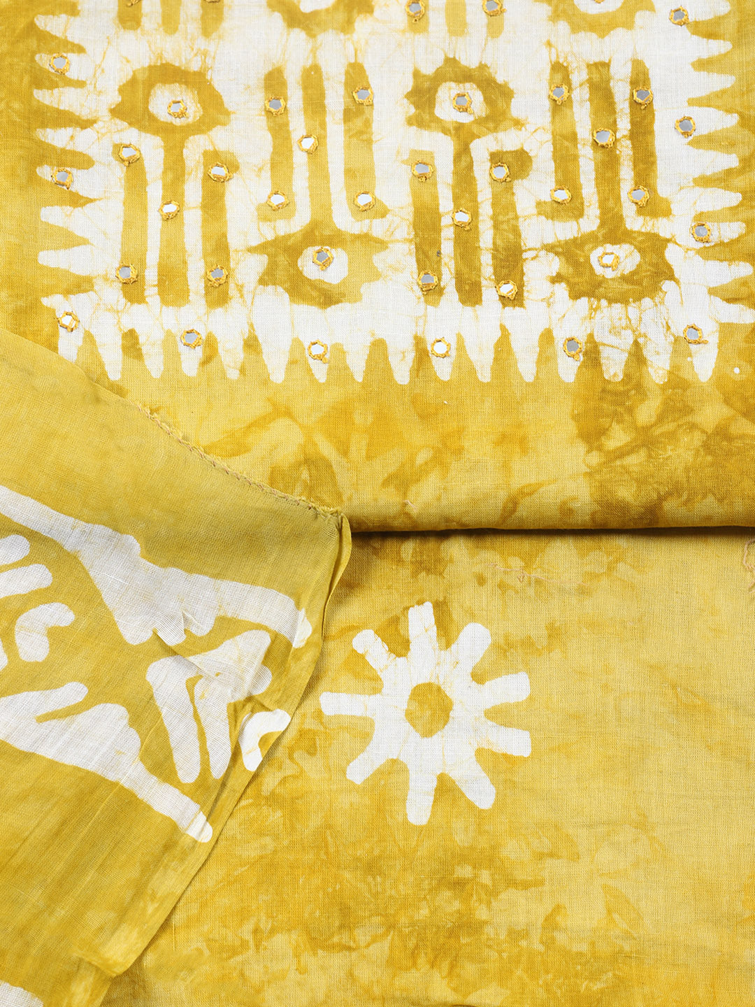 Printed Cotton Blend Unstitched Suit With Pant &amp; Dupatta