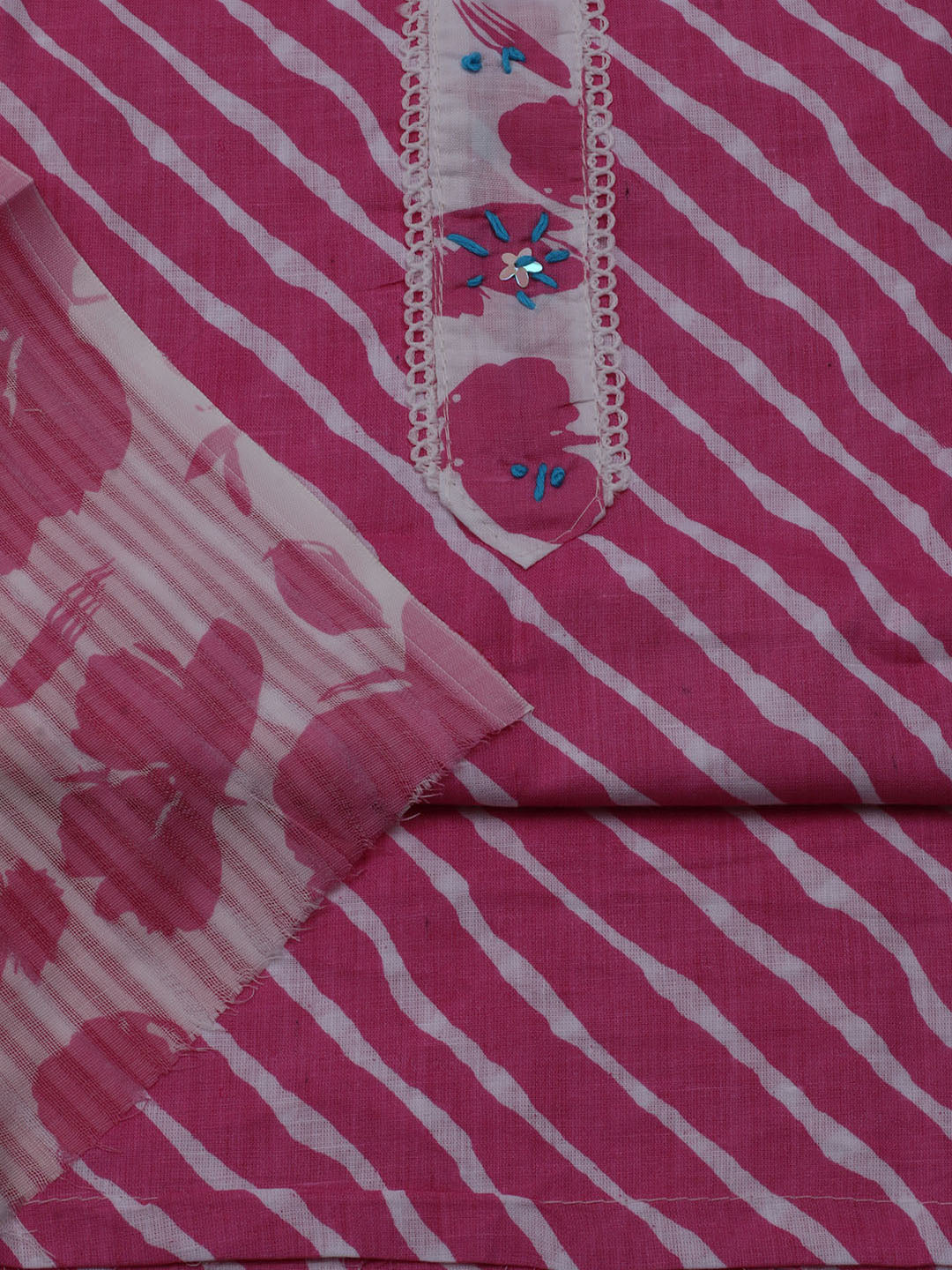 Printed Cotton Blend Unstitched Suit With Dupatta