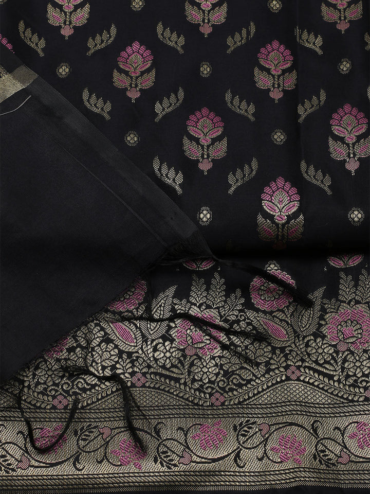 Woven Chanderi Unstitched Suit With Dupatta