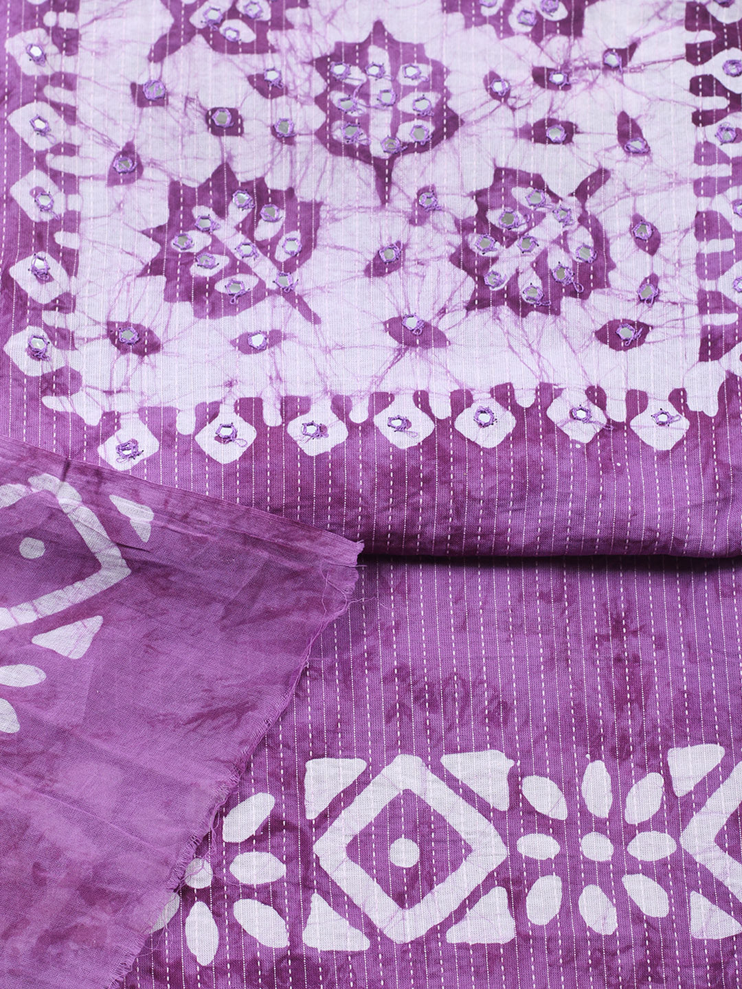 Embroidered Cotton Blend Unstitched Suit With Pant &amp; Dupatta