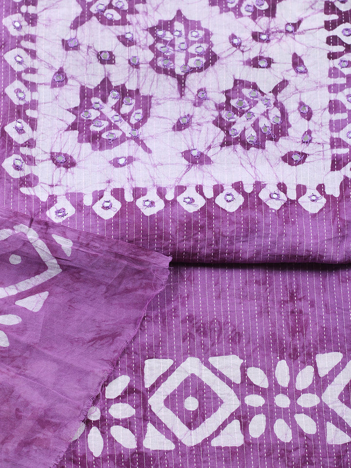 Embroidered Cotton Blend Unstitched Suit With Pant &amp; Dupatta