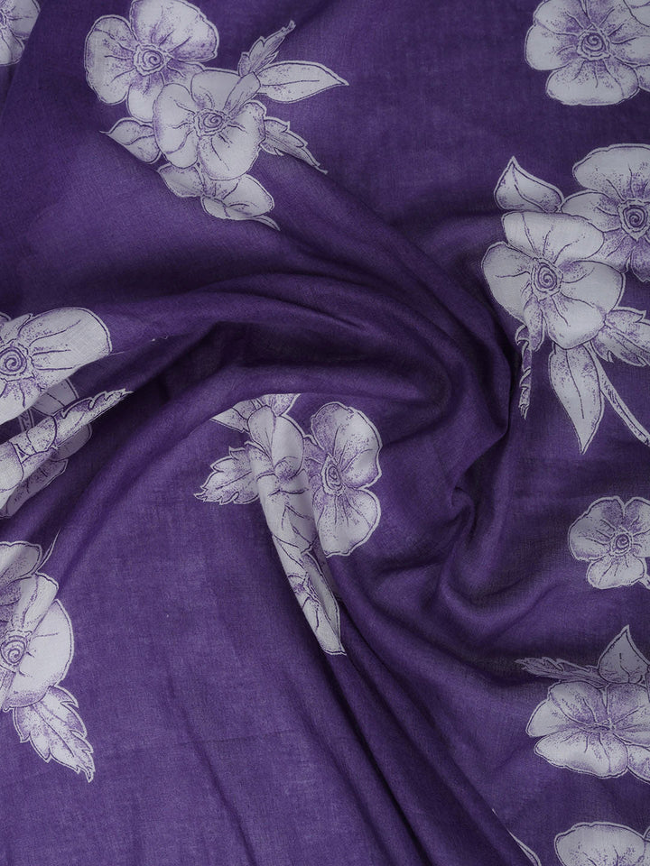 Printed Cotton Blend Suit With Pant &amp; Dupatta
