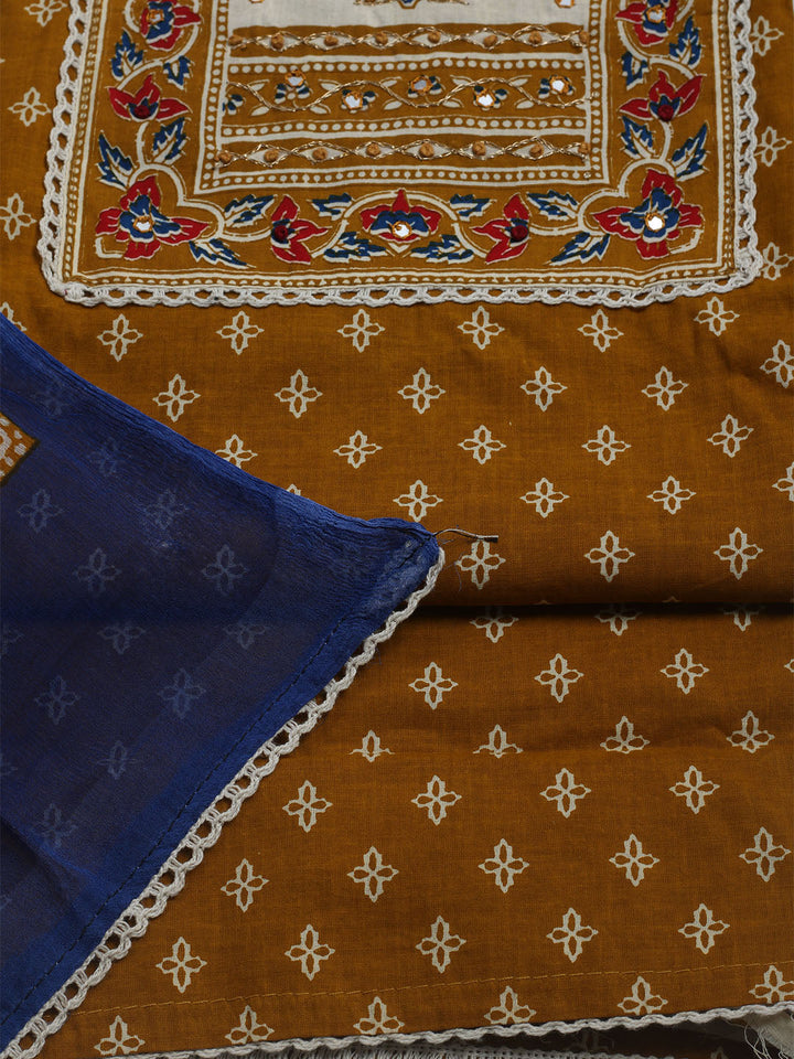 Embroidered Cotton Blend Unstitched Suit With Dupatta