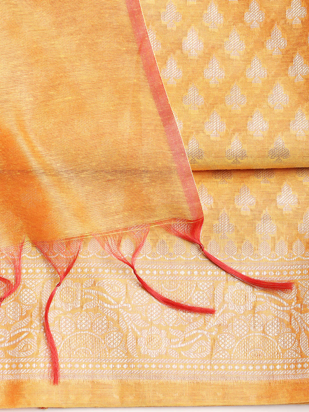 Woven Banarasi Chanderi Unstitched Suit With Dupatta