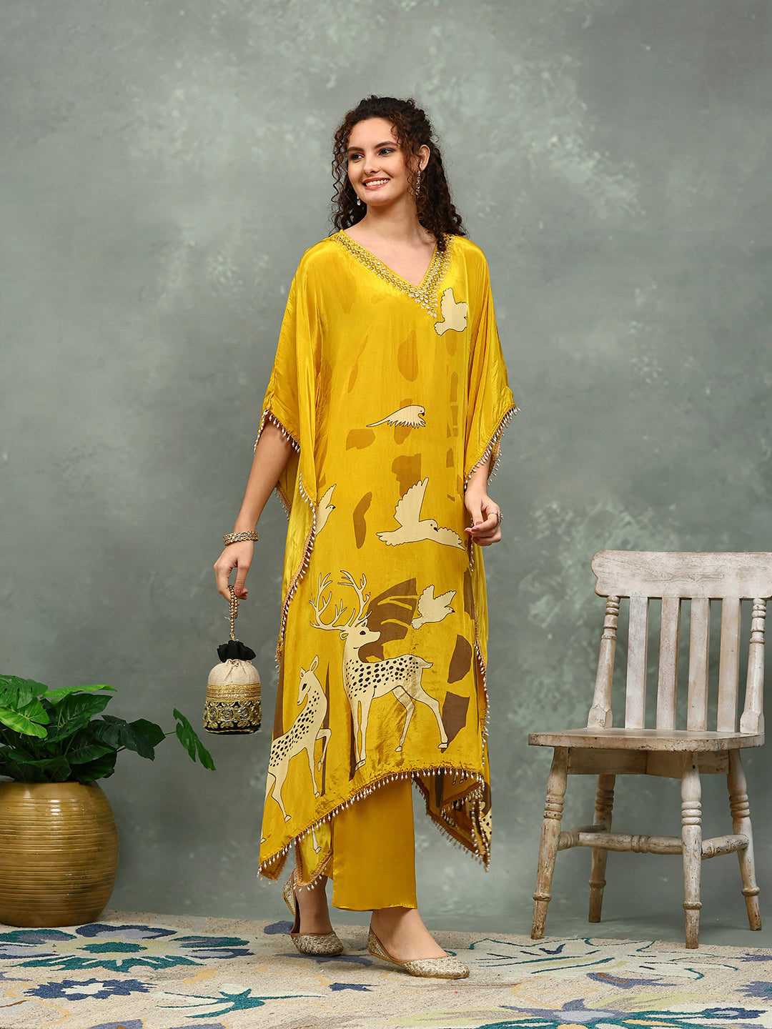 Printed Crepe Kurta With pants