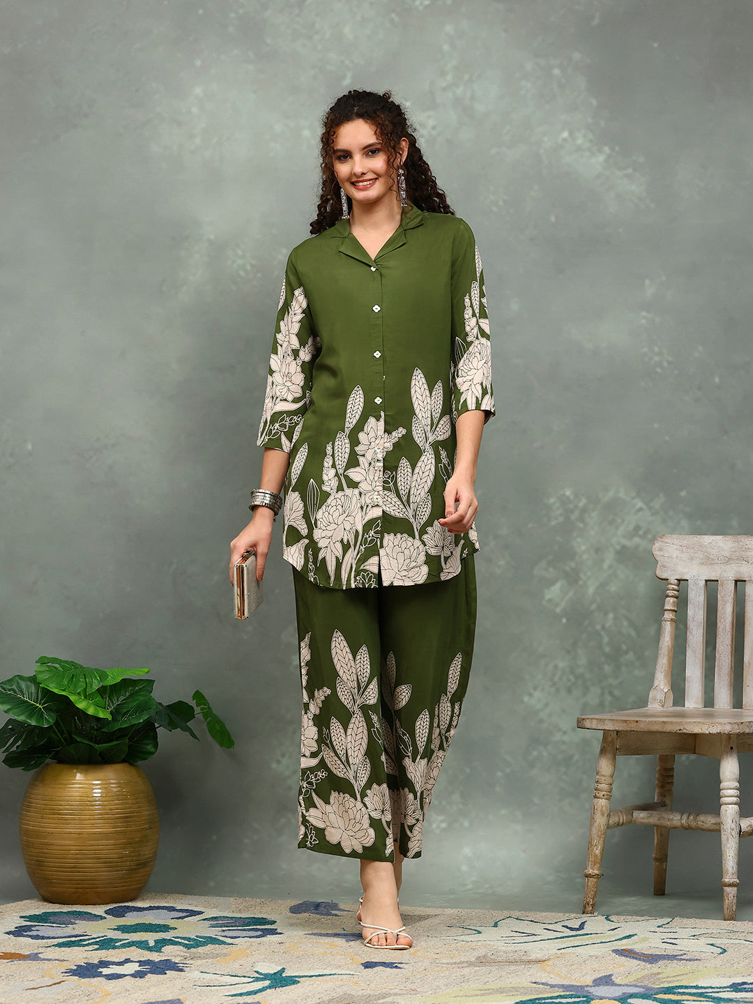 Printed Muslin Kurta With pants