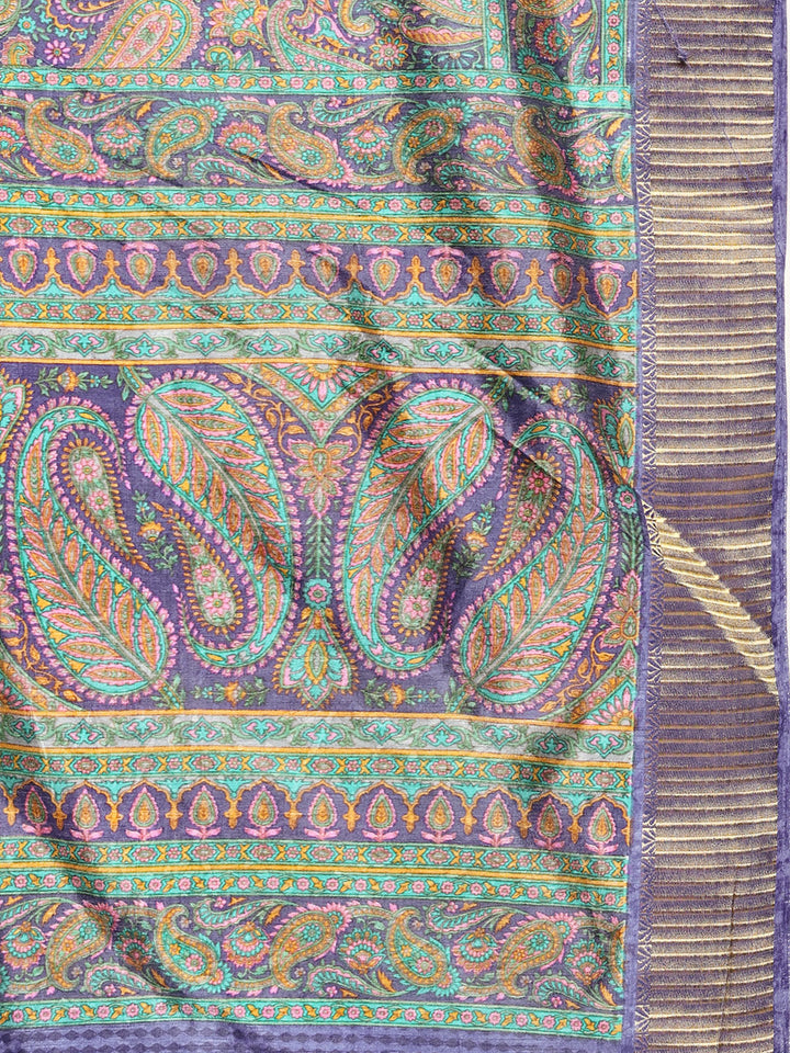 Paisley Printed Art Silk Saree