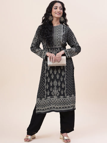 Digital Printed Crepe Kurta