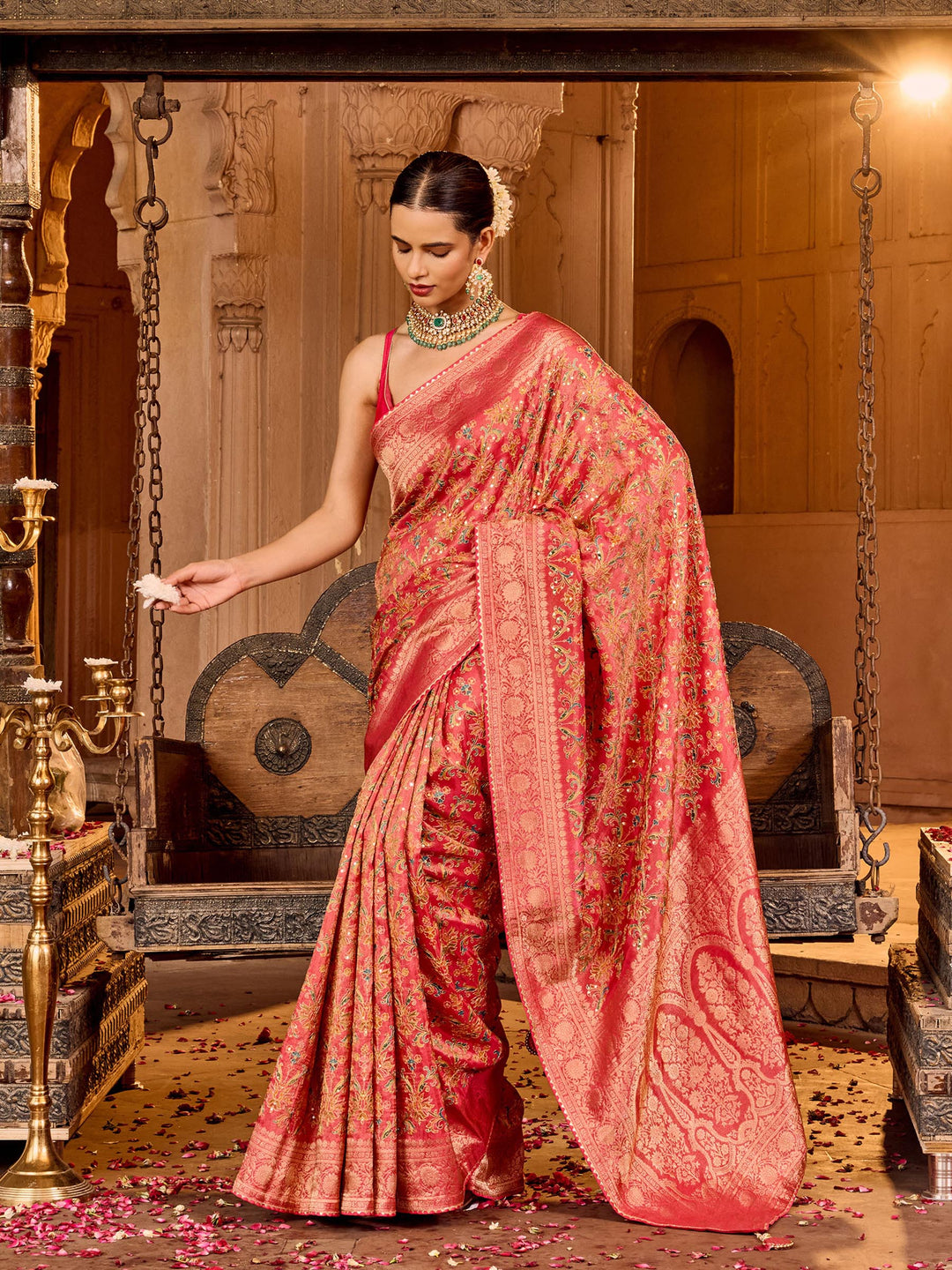 Rani Tissue Printed Saree