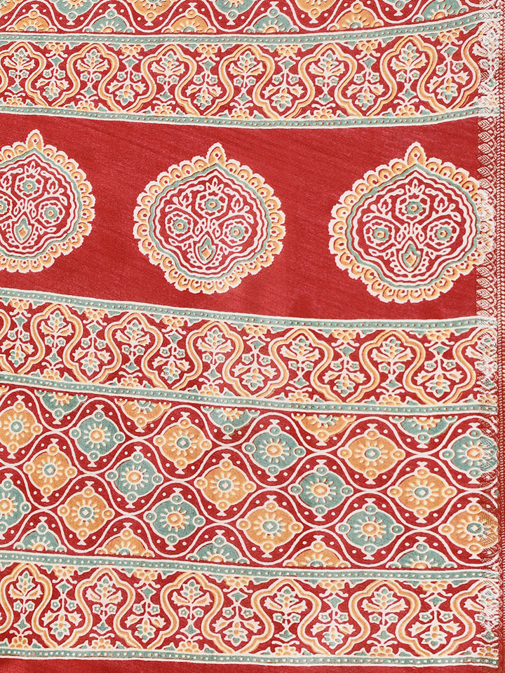 Digital Printed Art slik Saree