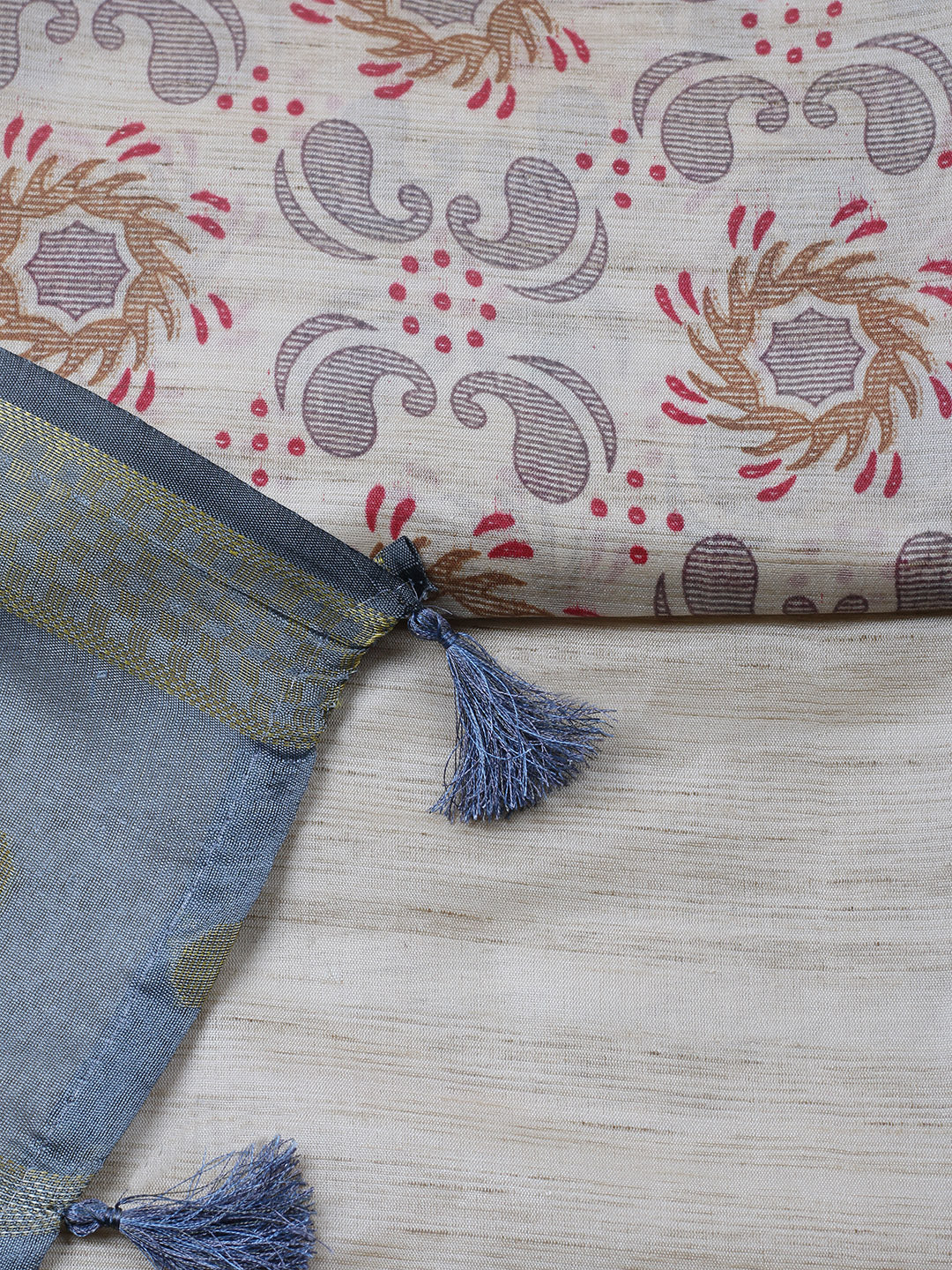 Banarasi Chanderi Unstitched Suit With Pant &amp; Dupatta