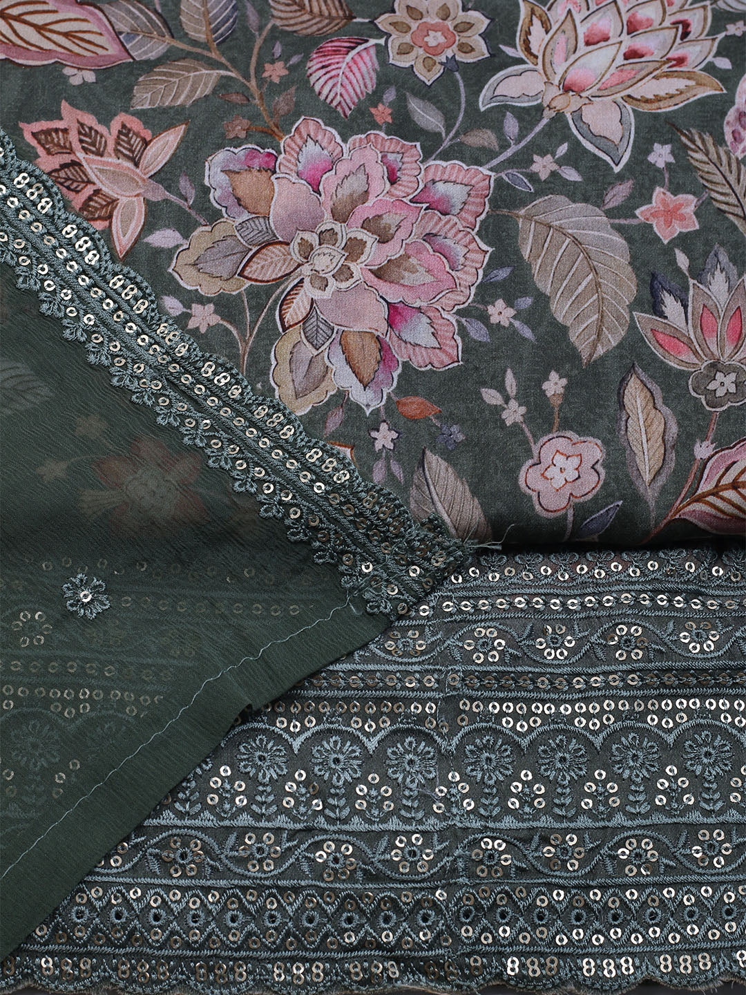 Printed Muslin Unstitched Suit With Dupatta