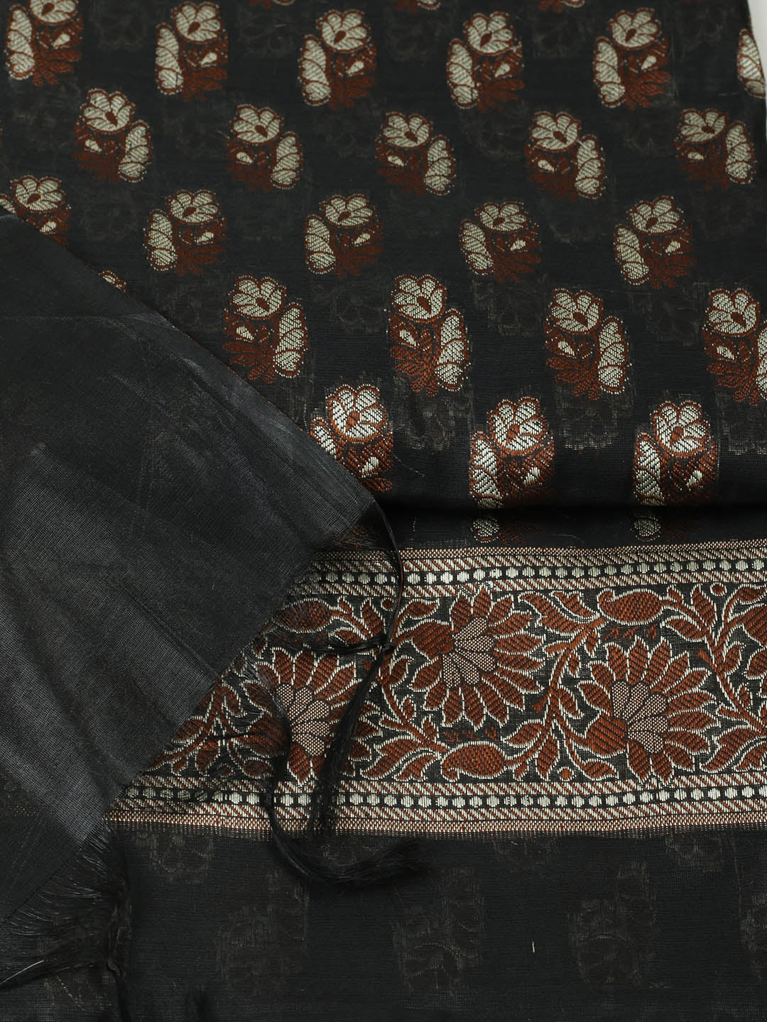 Woven Design Chanderi Unstitched Suit With Pant &amp; Dupatta